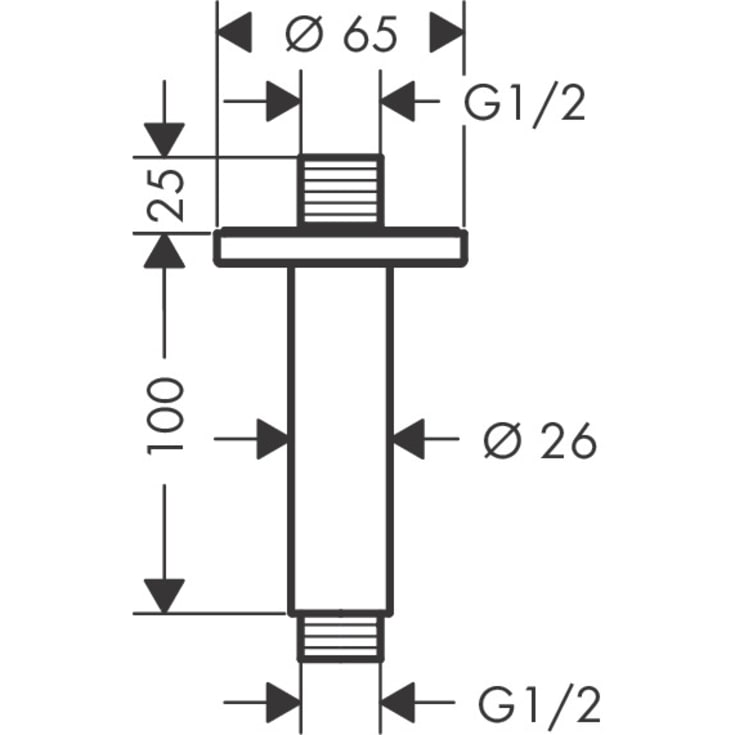 Hansgrohe Vernis Blend brusearm, 10 cm, mat sort