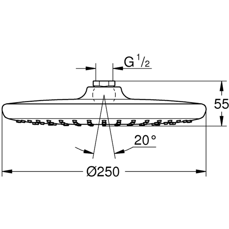 Grohe Vitalio Start brusehoved, Ø25 cm, vandbesparende, krom
