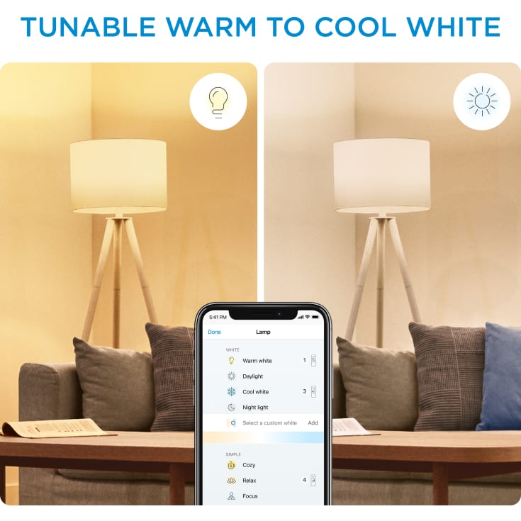 Wiz E27 standardpære, justerbar hvit