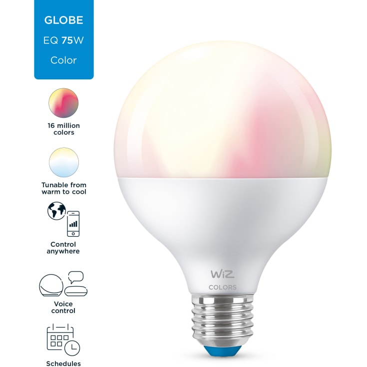 6 stk Wiz E27 globepære, 2200K-6500K, 11W