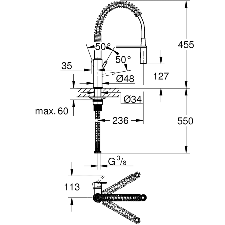 Grohe Quickfix Get kjøkkenarmatur, krom