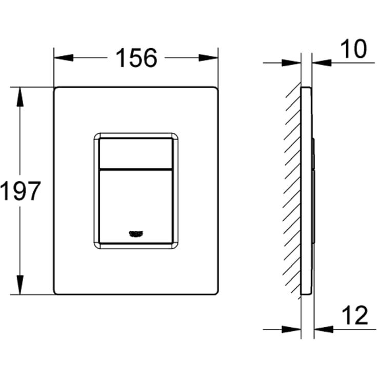 Grohe Even betjeningsplade, mat sort