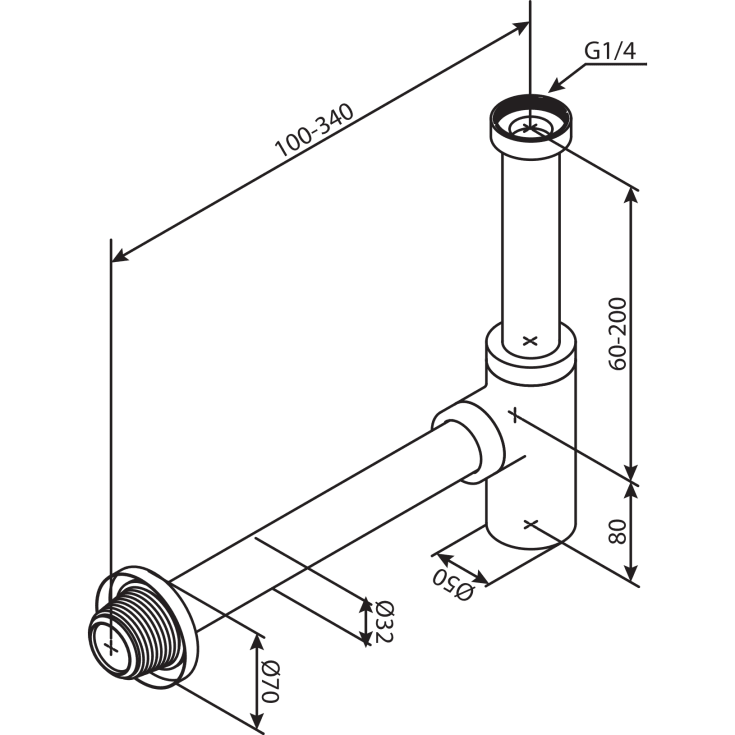 Damixa vandlås, messing