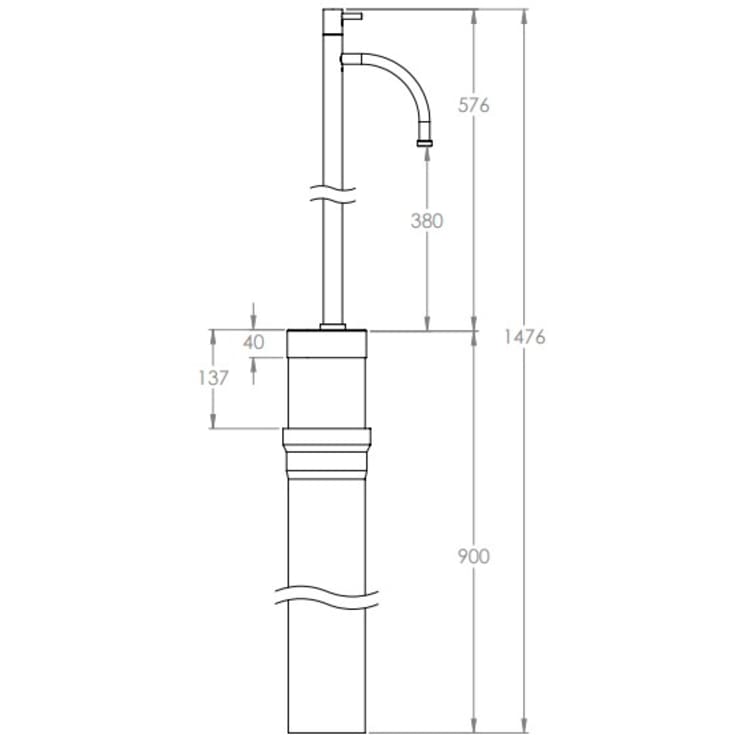 Frostline Eqi vandpost, 57,6 cm, rustfrit stål
