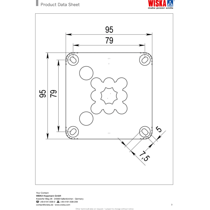 Forgreningsdåse Combi 407, 95x95x60, IP66, grå