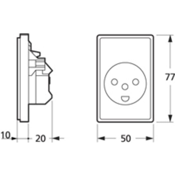 LK stikkontakt med jord, 1,5 modul, hvid