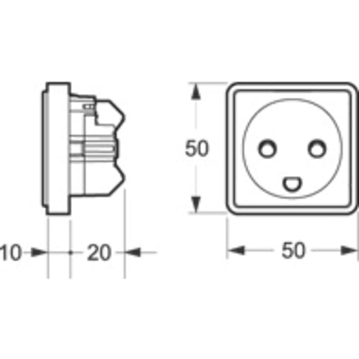 LK Fuga Stikkontakt med jord, 1M, hvid
