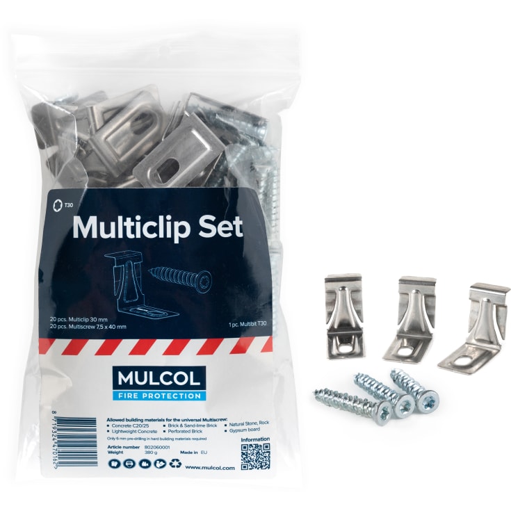 ARMADAN Mulcol klipssæt 30mm t/brandmanchet metal sølv