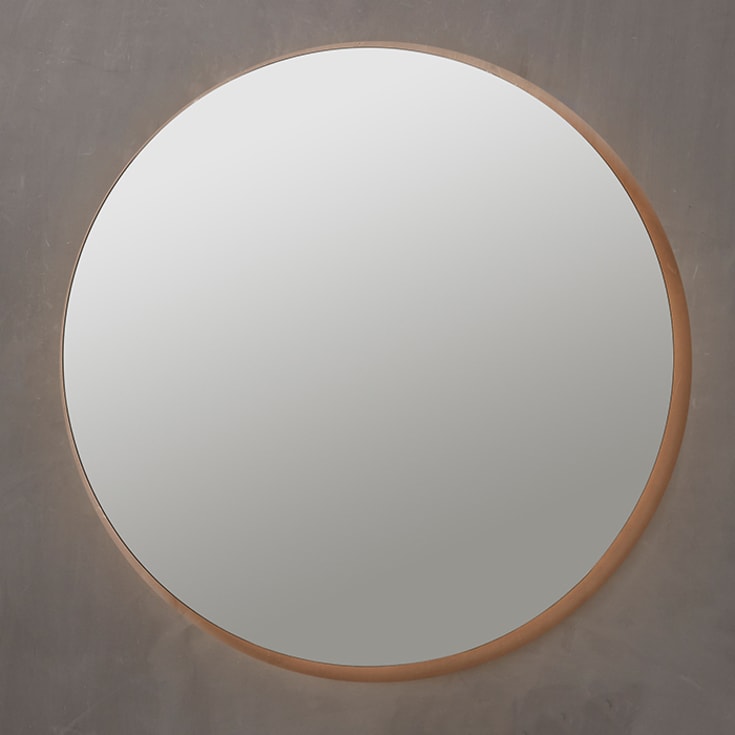 Loevschall Herning spegel med belysning, Ø90 cm