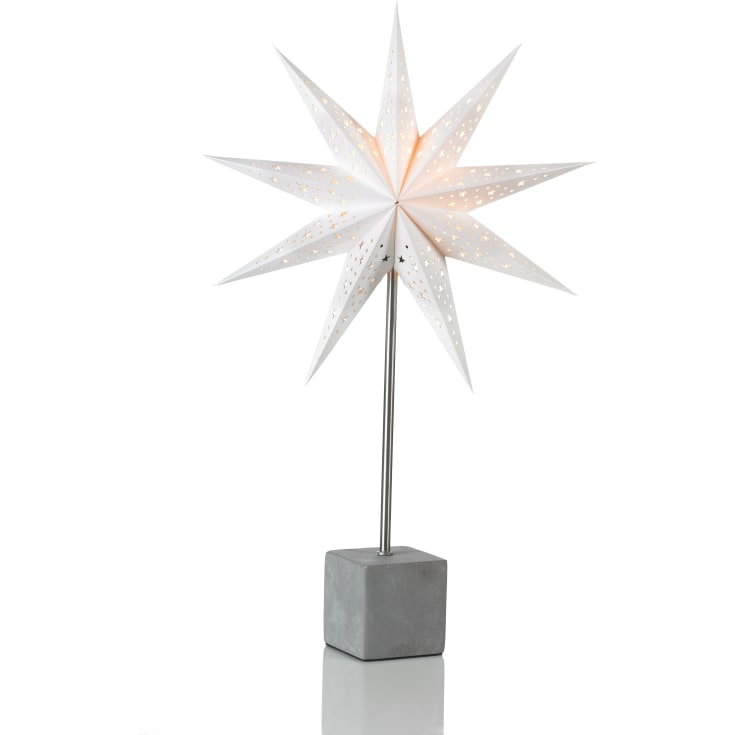 Markslöjd Hård adventsstjärna med ljus, 35 cm, vit