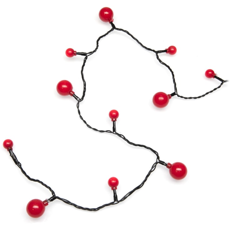 8 stk Konstsmide Cherry udendørs lyskæde, 80 røde lys, 6,32 meter
