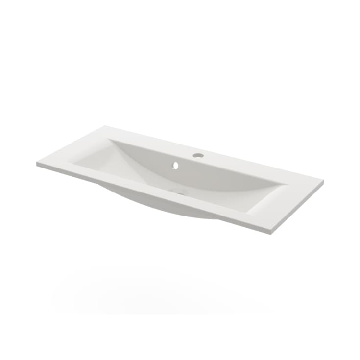 Svedbergs Munka møbelservant, 81x35,6 cm, med 1 blanderhull, hvit