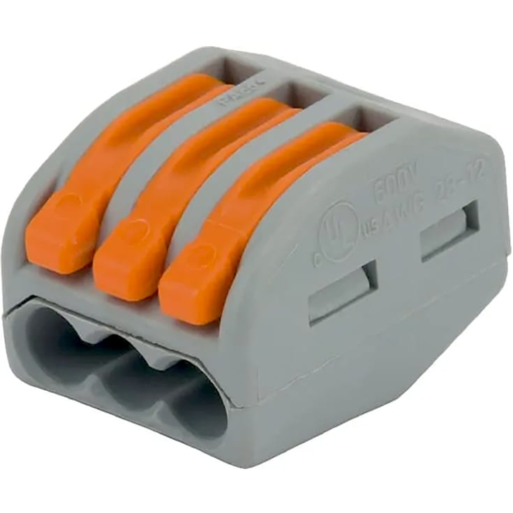 50 stk Wago koblingsklemme 3x4 mm², grå