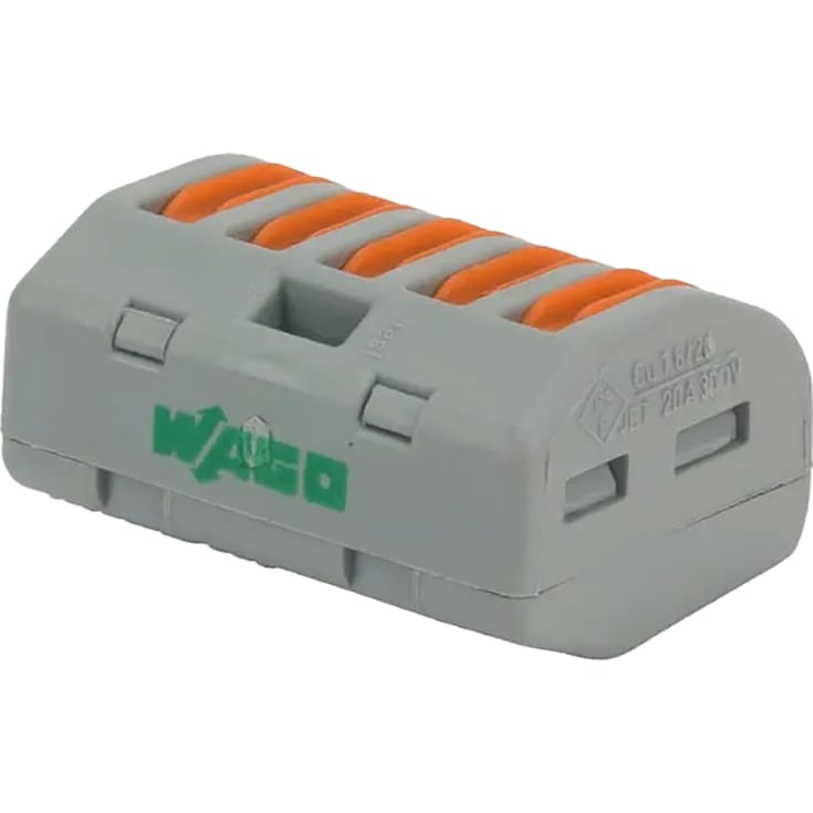 40 stk Wago koblingsklemme 5x4 mm², grå