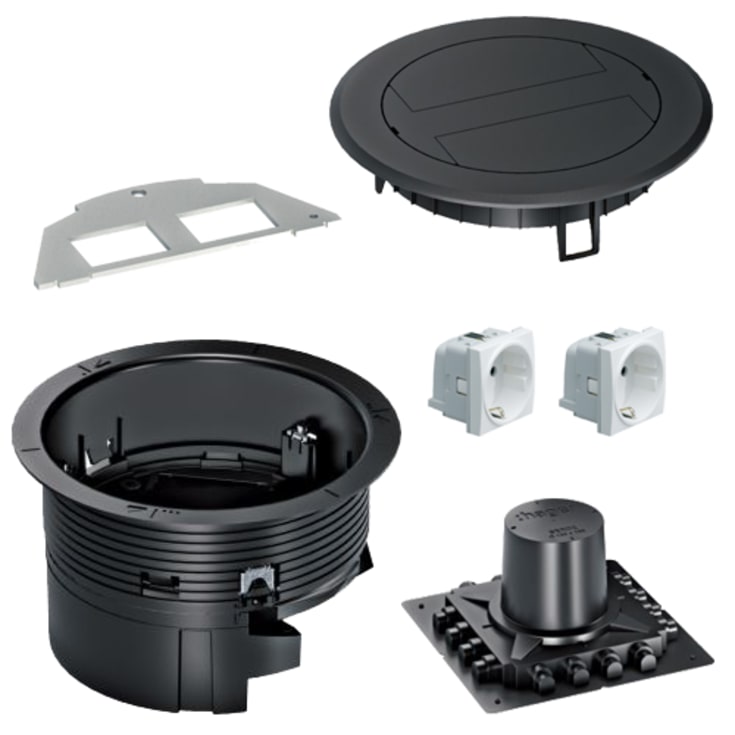 BRS komplet gulvboks komplet med plast klaplåg BSR02D03