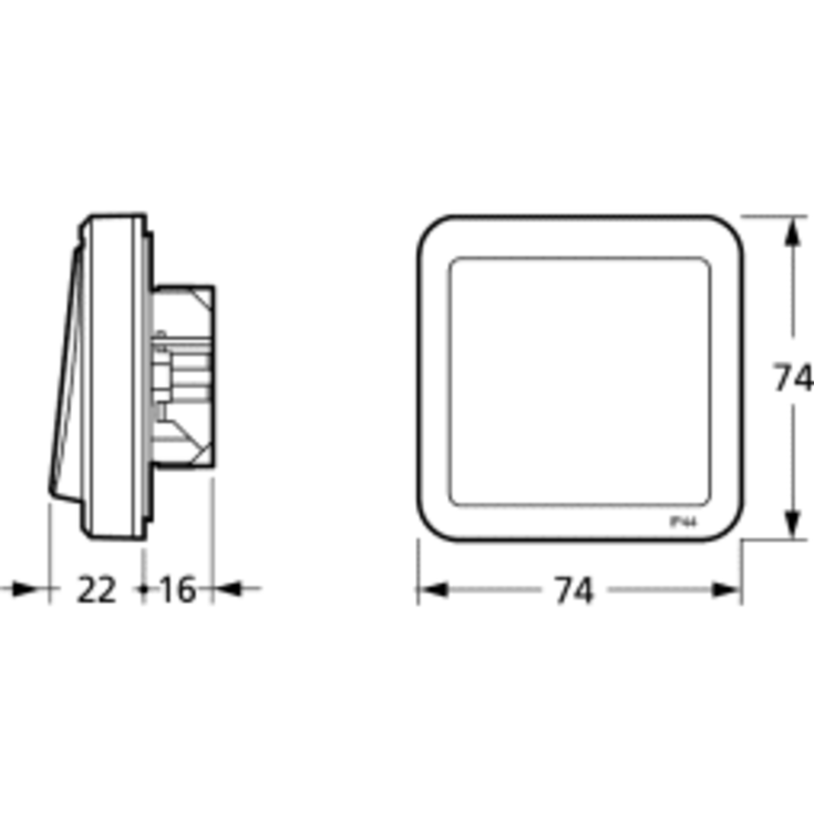 LK Opus 74 afbryder udendørs 2-pol 440V, antracit