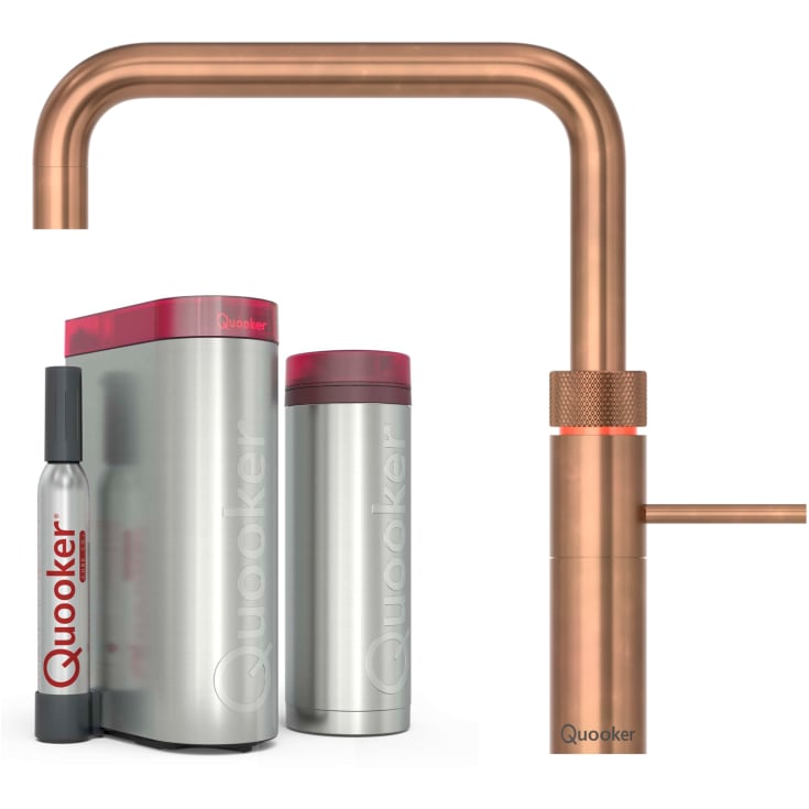 Quooker Fusion Square Pro3 køkkenarmatur, 5-i-1, bruneret messing