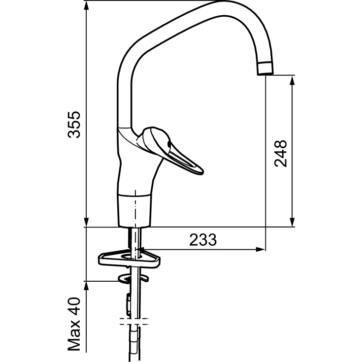 FM Mattsson 9000E III køkkenarmatur, krom