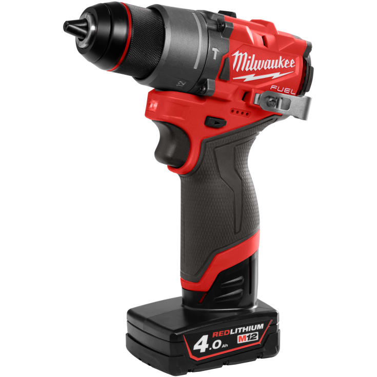 Milwaukee M12 Fuel FPD2-402X slagboremaskine, m. 4,0 Ah batteri og lader