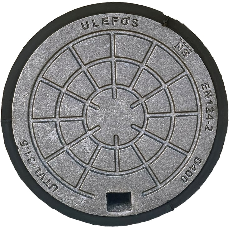 Ulefos 315 mm deksel med støpt pakning/fjærlås, 40 t SG UTVL31,5