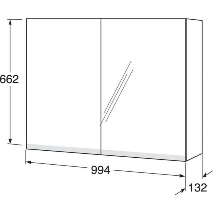 Gustavsberg Artic spejlskab med lys, 99,4x66,2 cm, rosa