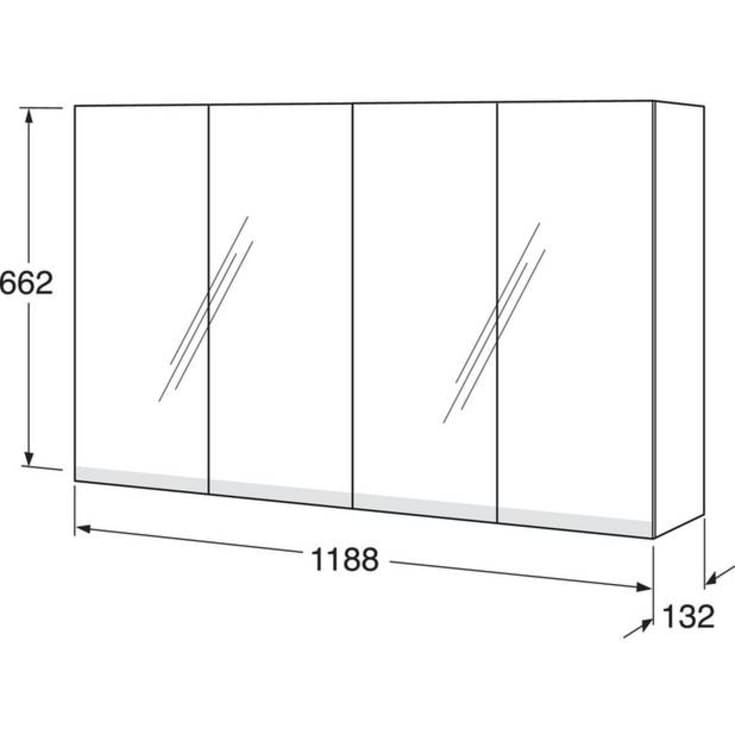 Gustavsberg Artic spejlskab med lys, 118,8x66,2 cm, rosa