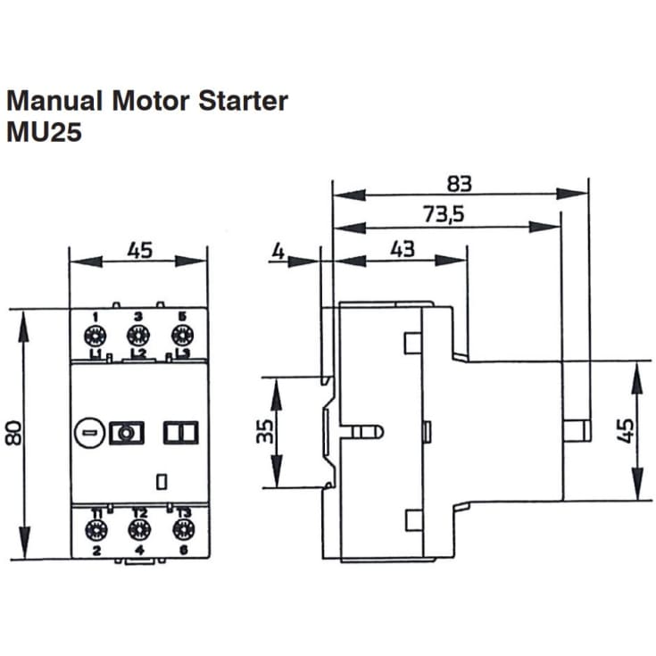 Manuell motorvern MU25, 16-20A