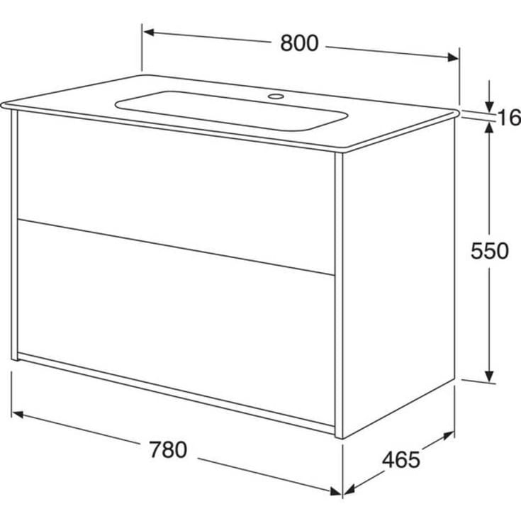 Gustavsberg Artic møbelpakke, 80x47 cm, sort eik/sort