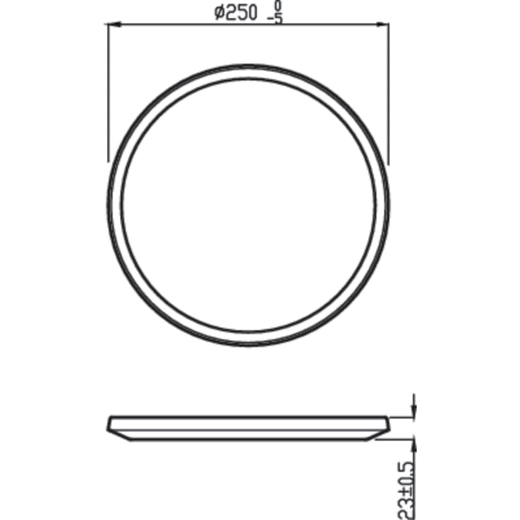Philips myBathroom SceneSwitch Super Slim plafond, sort, 2700K, Ø25 cm