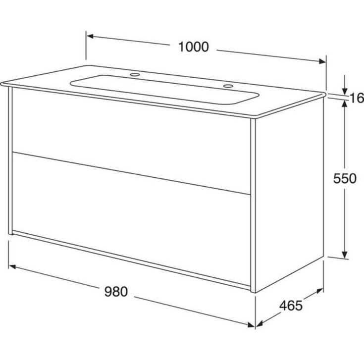 Gustavsberg Artic möbelpaket, 100x47 cm, vit/svart