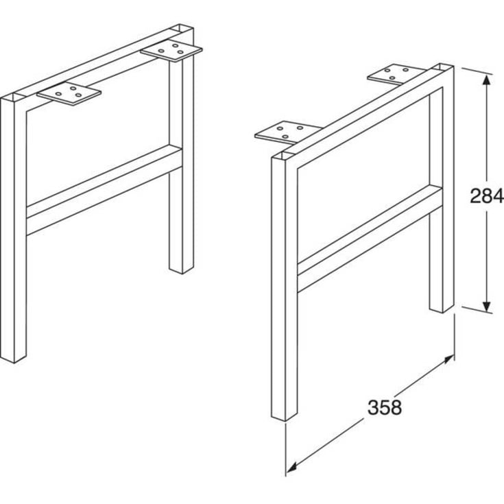 Gustavsberg Artic benramme til vaskeskab, hvid