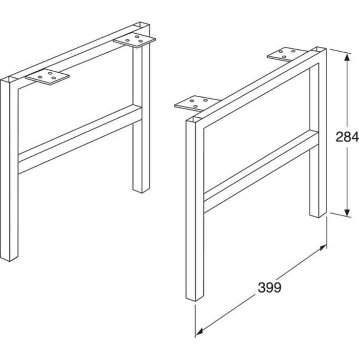 Gustavsberg Artic benramme til vaskeskab, sort