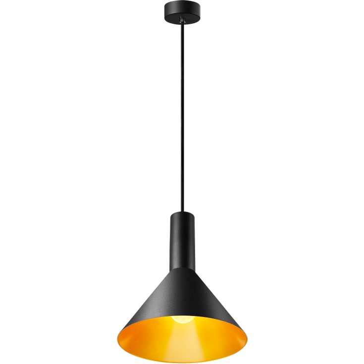 SLV Phelia pendellampa, svart/guld, H32 cm