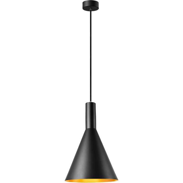 SLV Phelia pendellampa, svart/guld, H42 cm