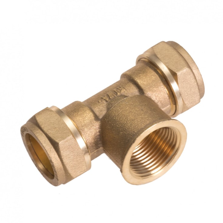 Kompressions-tee, 18 mm x 1/2" x 18 mm