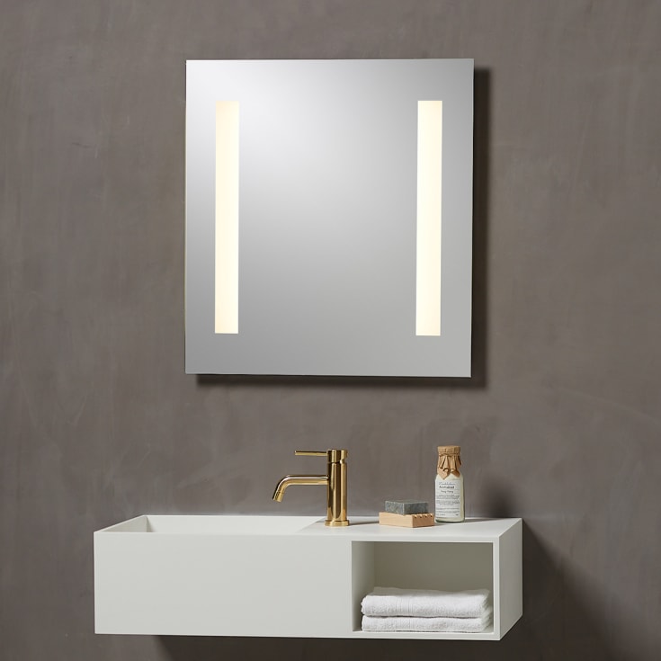 Loevschall Godhavn speil med integrert lys, 60x65 cm