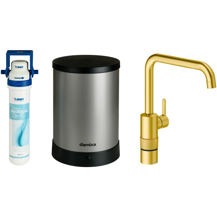 Damixa Silhouet Instant køkkenarmatur, kogende vand, børstet messing