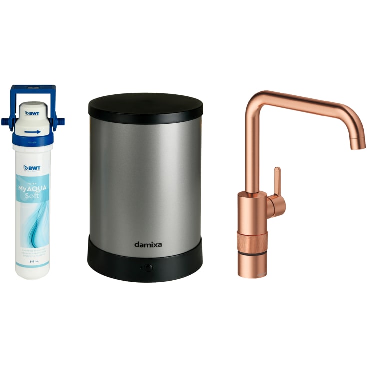 Damixa Silhouet Instant køkkenarmatur, kogende vand, børstet kobber