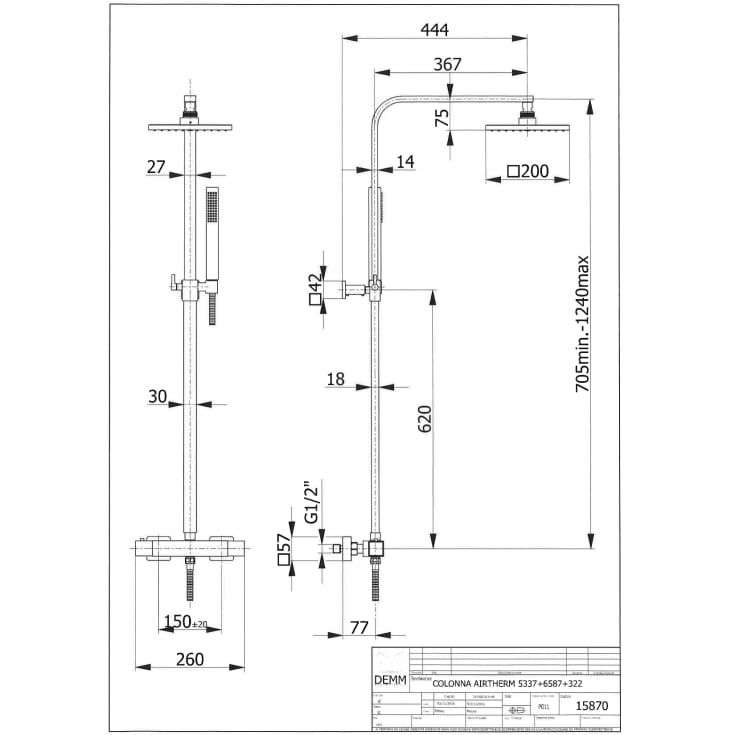 Cassøe brusesæt, krom
