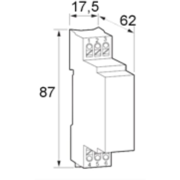 Toggle/tidsrelæ 2000W 2S-4T til din-skinne MTR2000M