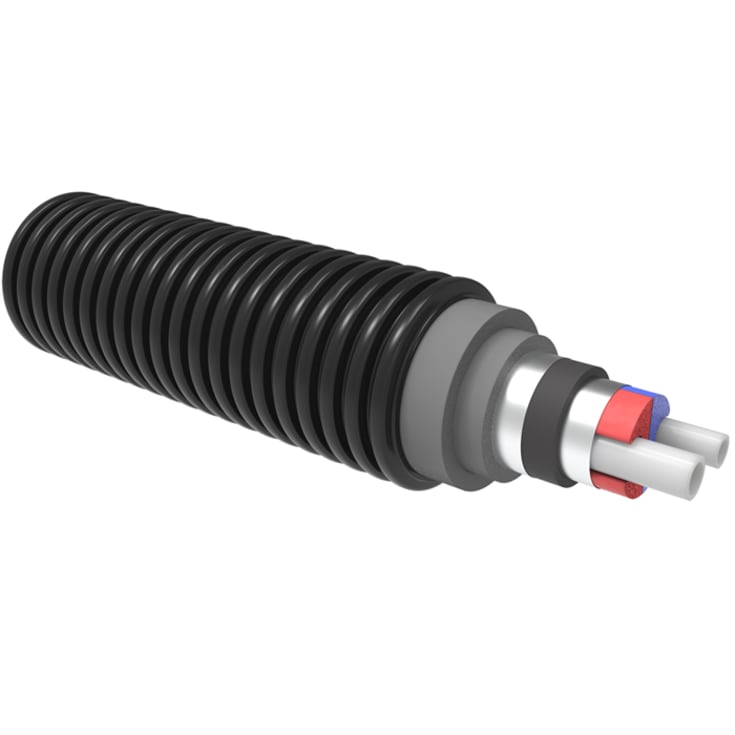 Ecoflex Aqua VIP præisoleret rør Twin 32x4,4-20x2,8/140