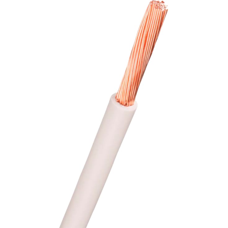 100 meter Ledning H07V2-K PVT90 1x1,5 hvid, R100