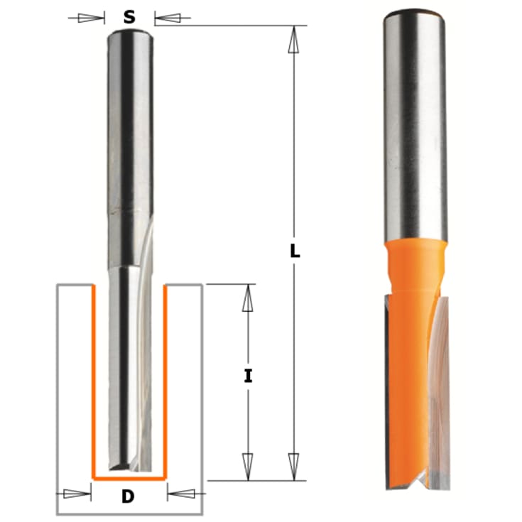 Notfræser HM  12x50 hals  Ø 12