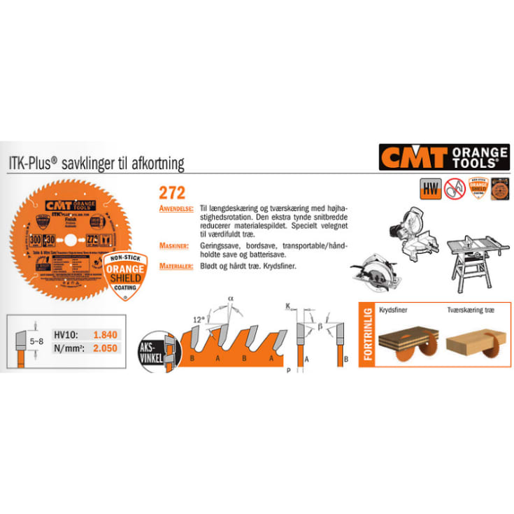 Klinge 305x2,6x30 Z72 W Neg