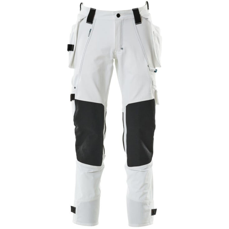 Mascot Advanced arbeidsbukse med stretch, hvit, str. 82C48