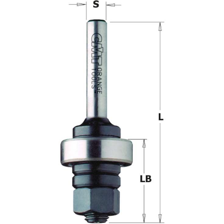 Spindel m/kugleleje Ø8mm skaft