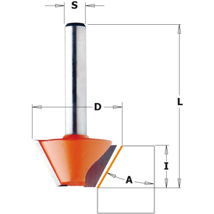 Fasfræser HM          Ø 8  30°