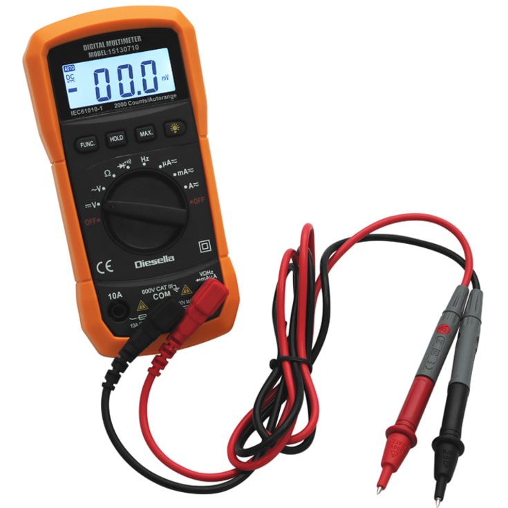 Digitalt multimeter AC/DC 600V/
