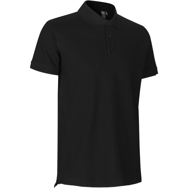 ID Stretch poloskjorte, sort, str. 4XL