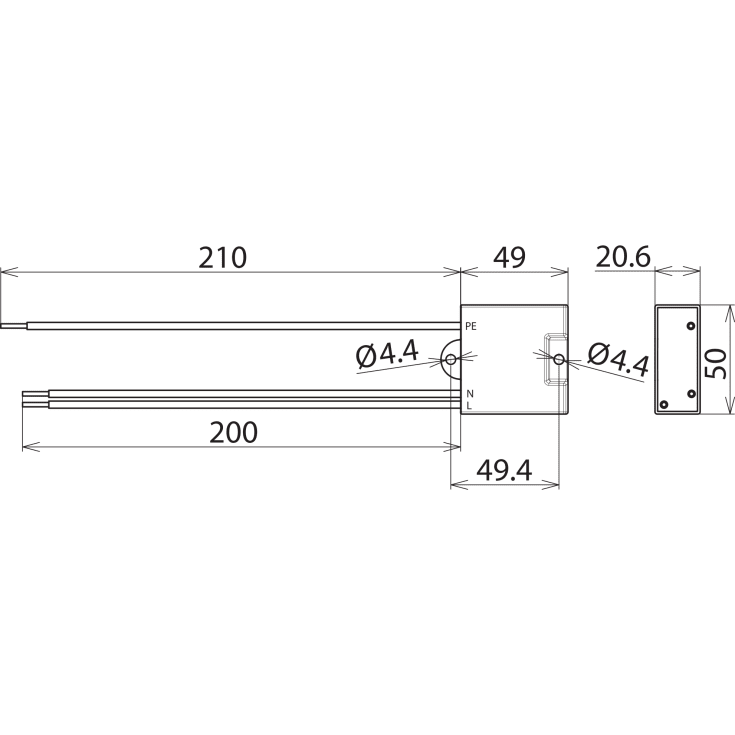 Desitek DehnCord L transientbeskyttelse, LED belysning, type 2, 2P, 5kA